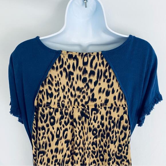Blue and Leopard Print Women's Dress - Picture 7 of 10